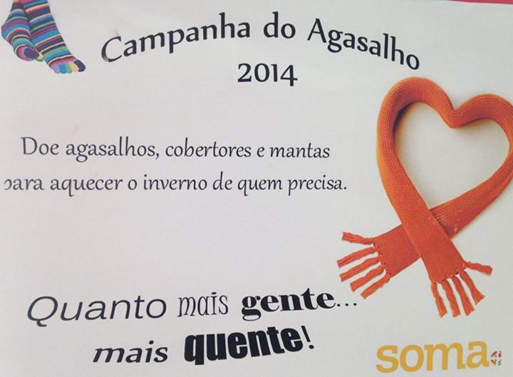 CAMPANHA DO AGASALHO – SOMA EDUCA, SOMA AJUDA